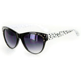 "Fantasticat" Gorgeous Two-Toned Animal Print Cat Eye Sunglasses with Crystals - Aloha Eyes
 - 5