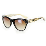 "Fantasticat" Gorgeous Two-Toned Animal Print Cat Eye Sunglasses with Crystals - Aloha Eyes
 - 2