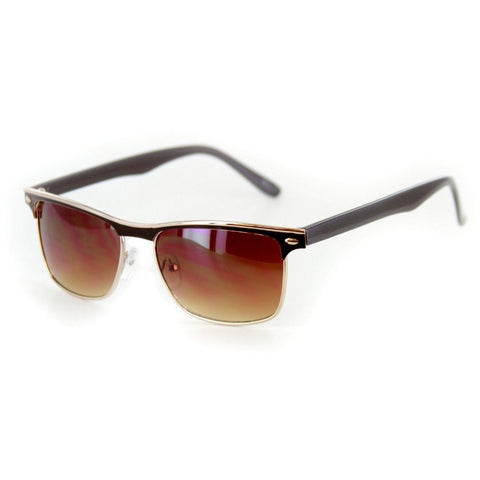"Fast Track" Unisex Trendy Clubmaster Wayfarer Sunglasses - 100% UV Protection