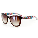 "Amalfi" Vintage-Inspired Wayfarer Sunglasses with Mod Striped Arms - 100% UV - Aloha Eyes
 - 3