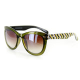 "Amalfi" Vintage-Inspired Wayfarer Sunglasses with Mod Striped Arms - 100% UV - Aloha Eyes
 - 4
