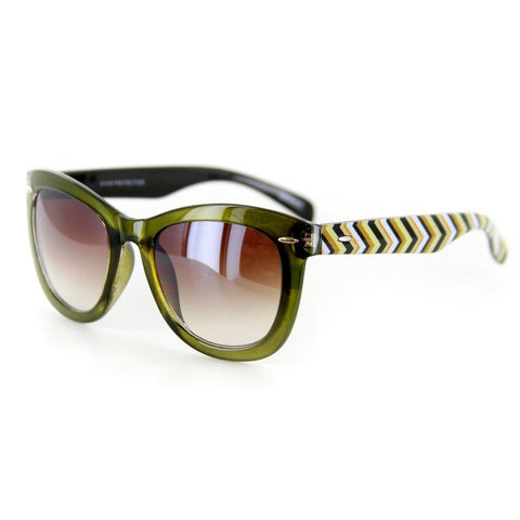 "Amalfi" Vintage-Inspired Wayfarer Sunglasses (Olive/Amber)