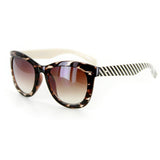 "Amalfi" Vintage-Inspired Wayfarer Sunglasses with Mod Striped Arms - 100% UV - Aloha Eyes
 - 5