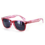 "Trend" Vintage-Inspired Wayfarer Sunglasses with Mod Striped Arms - 100% UV - Aloha Eyes
 - 3