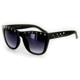 "Stage One" Vintage-Inspired Wayfarer Sunglasses with Studs - 100% UV