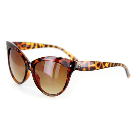 "Purrfect" Vintage-Inspired Cat-Eye Sunglasses - 100% UV (Tort w/ Amber)