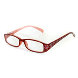 "Lotus" Slim Floral Readers with With Colored Austrian Crystals for Women