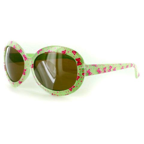 "Flutter" Spring-Inspired Polarized Kids Sunglasses in Four Gorgeous Colors - 100% UV (Green/Amber Lens, Amber)