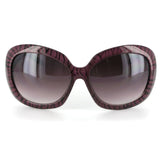 Glyphic 9411 Women's Designer Sunglasses with Unique Stylish Patterned Frames and Large Lenses (Purple/Black + Smoke)