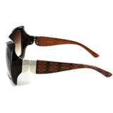 Ibiza 1924 Women's Designer Sunglasses with Unique Stylish Patterned Frames and Large Lenses (Brown + Amber)