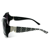 Ibiza 1924 Women's Designer Sunglasses with Unique Stylish Patterned Frames and Large Lenses (Black + Smoke)