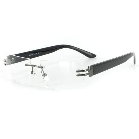 "American Woman" designer rimless bifocal reading glasses for today's youthful woman.