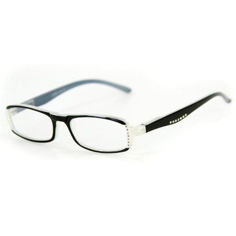 "Orlando" Modern Rectangular Reading Glasses w/ Faux Crystals by Ritzy Readers
