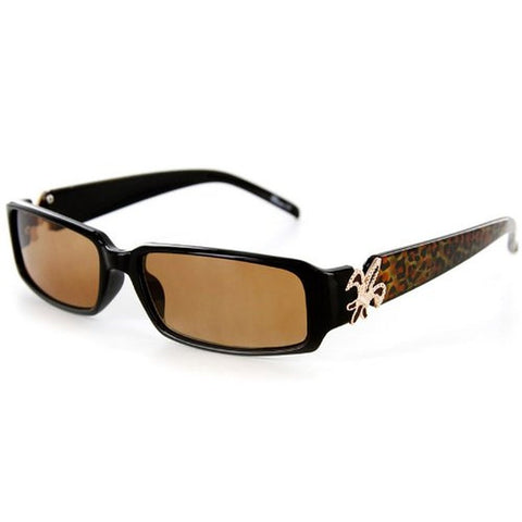 Cabaret Fashion Full Reading Sunglasses with Animal Print and Fleur de Lis for Youthful, Stylish Women