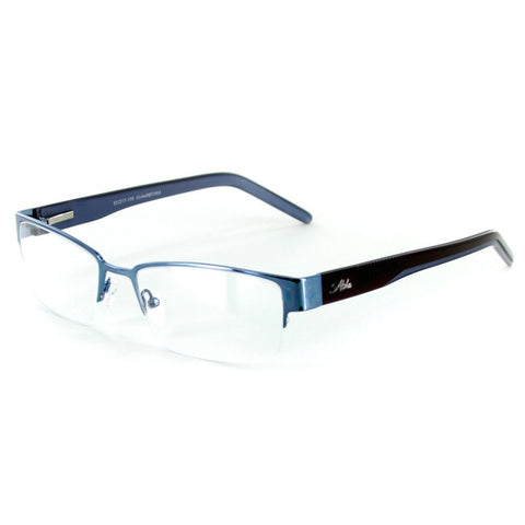"Logan" Optical-Quality RX-Able Semi-Rimless Frames 53mm x 17mm x 135mm (Blue)