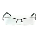 "Logan" Optical-Quality RX-Able Semi-Rimless Frames 53mm x 17mm x 135mm (Gunmetal)