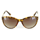 "Mosaic" Fashion Cateye Sunglasses with Patterned Temples for Stylish Women (Tortoise w/ Amber)