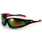 "Renegade" Wrap Around Sports Goggle Sunglasses w/ Mirror Revo Lenses - 100% UV - Aloha Eyes
 - 2