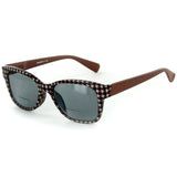"Chex" Bifocal Reading Wayfarer Sunglasses with Houndstooth Patterned Frames for Stylish Men and Women