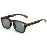 "Rickshaw" Bifocal Reading Wayfarer Sunglasses with Faux Wood Finish for Stylish Men and Women