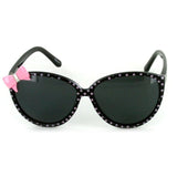 Aloha Kids "Lady Bugs" Polarized Sunglasses With Bow for Girls Age 4 & Up 100% UV (Black)