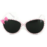 Aloha Kids "Lady Bugs" Polarized Sunglasses With Bow for Girls Age 4 & Up 100% UV (White)