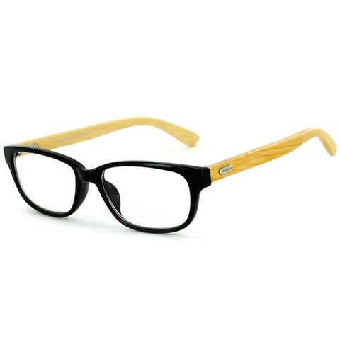 "Zen Garden" Eco-Chic Wayfarer Reading Glasses with Natural Bamboo Temples for Men and Women