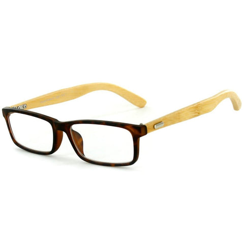 "Zen Temple" Eco-Chic Wayfarer Reading Glasses with Natural Bamboo Temples for Men and Women