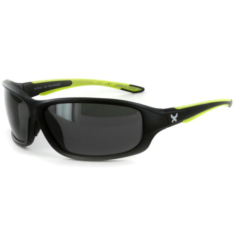 Power Sport X570021 Polarized Wrap Around Sports Sunglasses for Men and Women (Black & Green w/ Smoke)