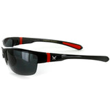 Power Sport X570019 Polarized Wrap Around Sports Sunglasses for Men and Women (Black & Red w/ Smoke)