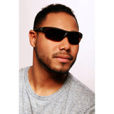 Power Sport X570019 Polarized Wrap Around Sports Sunglasses for Men and Women (Black & Red w/ Smoke)