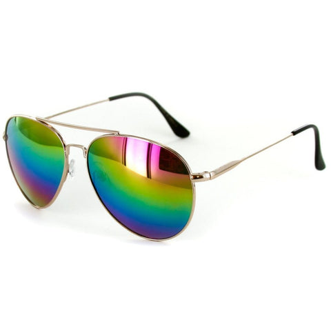 "Officer" Aviator Sunglasses with Rainbow Revo Lens for Stylish Men an Women