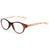 "Crystal Lace" Cateye Reading Glasses with Multicolored Demi Frames for Women