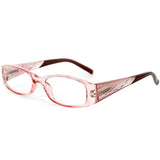 "Aspen" Slim Reading Glasses with Crystals and Frosted Nature Pattern for Women