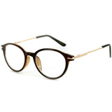 "Tiburon" Round Wayfarer Reading Glasses with Metal Temples for Men and Women