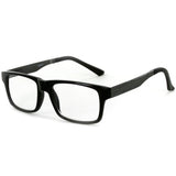 "Techno" Square Wayfarer Reading Glasses with Metal Temples for Men and Women
