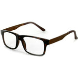 "Techno" Square Wayfarer Reading Glasses with Metal Temples for Men and Women
