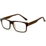 "Techno" Square Wayfarer Reading Glasses with Metal Temples for Men and Women