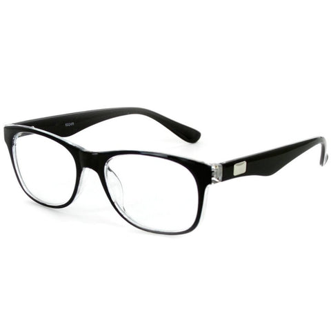 "Wall Street" Professional Series Wayfarer Reading Glasses with Rounded Lenses for Men
