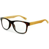 "Zen Master" Eco-Chic Wayfarer Unisex Reading Glasses with Woodgrain Temples