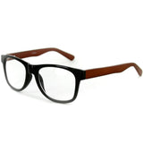 "Zen Master" Eco-Chic Wayfarer Unisex Reading Glasses with Woodgrain Temples