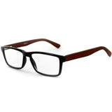"Zen Rock" Eco-Chic Wayfarer Unisex Reading Glasses with Woodgrain Temples