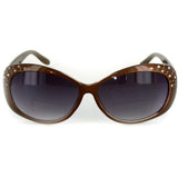 "Sea Dreams" Butterfly Reading Sunglasses with Interior Bifocal and Crystals for Women (Brown +2.00)