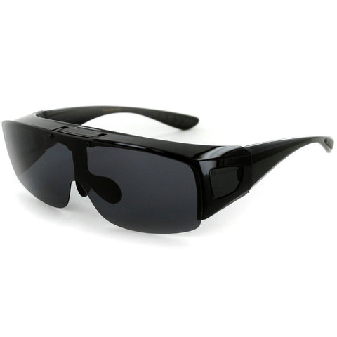 "Flip-Up Coverup" Cover Over Sunglasses with Polarized Multi-Use Driving Lens
